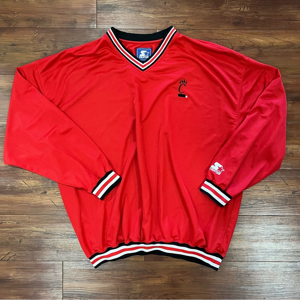 Vintage 90s University of Cincinnati Bearcats Red Starter Pullover Jacket XXL
